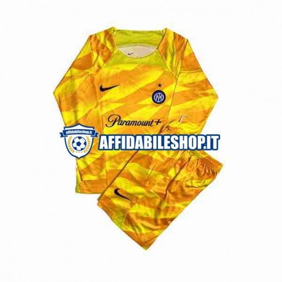 Maglia Inter Milan Portiere 2023-2024 Bambino 3-13 anni Manica Lunga, Gara Home