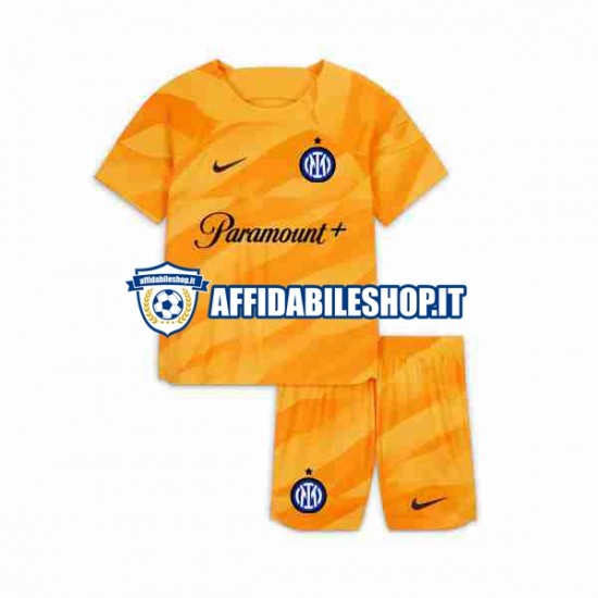 Maglia Inter Milan Portiere 2023-2024 Bambino 3-13 anni Manica Corta, Gara Home