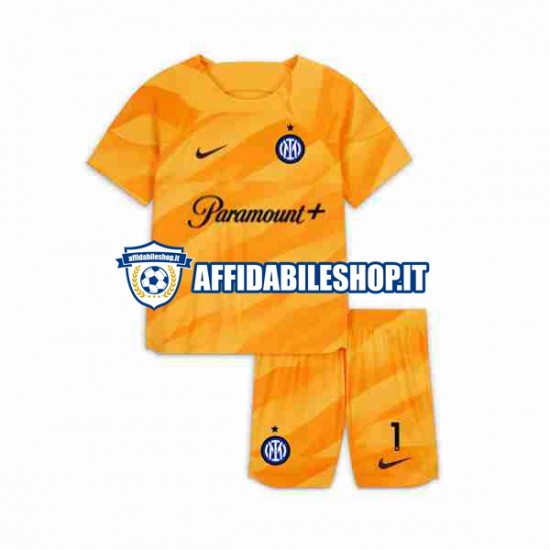 Maglia Inter Milan Portiere Sommer 1 2023-2024 Bambino 3-13 anni Manica Corta, Gara Home