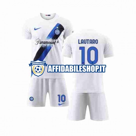 Maglia Inter Milan Lautaro Martinez 10 2023-2024 Bambino 3-13 anni Manica Corta, Gara Away