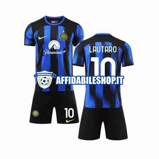 Maglia Inter Milan Lautaro Martinez 10 2023-2024 Bambino 3-13 anni Manica Corta, Gara Home