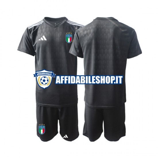 Maglia Italia Portiere 2023 Bambino 3-13 anni Manica Corta, Gara Away