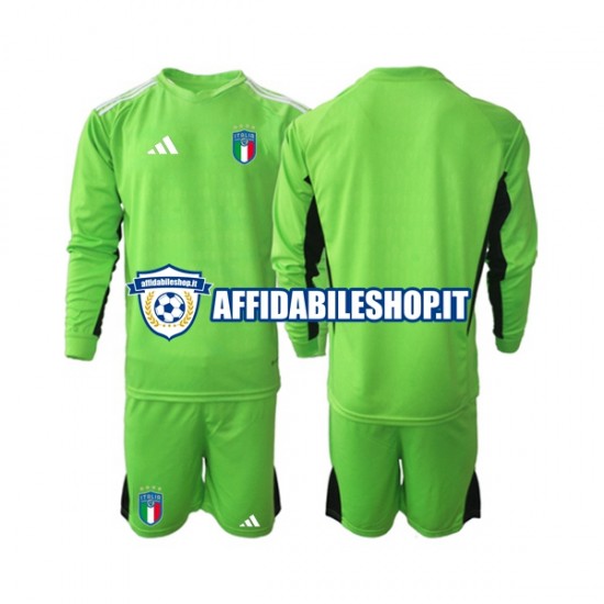 Maglia Italia Portiere 2023 Bambino 3-13 anni Manica Lunga, Gara Home