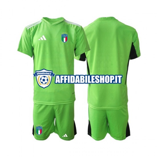 Maglia Italia Portiere 2023 Bambino 3-13 anni Manica Corta, Gara Home