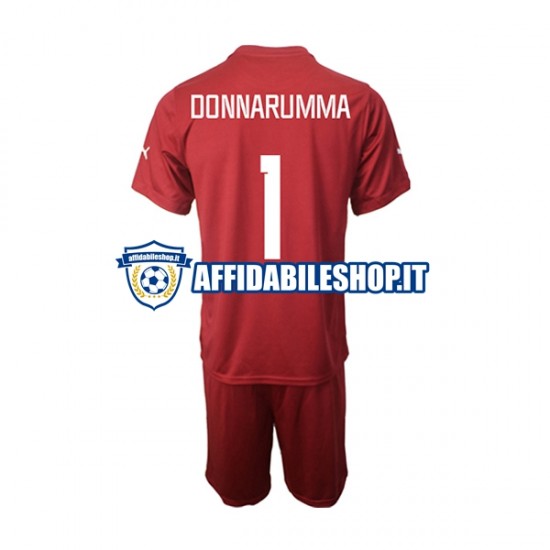 Maglia Italia Portiere Donnarumma 1 2022-2023 Bambino 3-13 anni Manica Corta, Gara Away