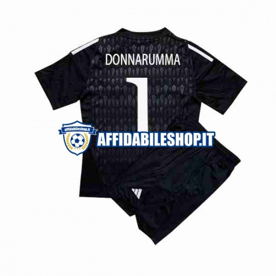 Maglia Italia Portiere Donnarumma 1 2023 Bambino 3-13 anni Manica Corta, Gara Away