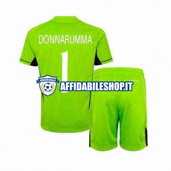 Maglia Italia Portiere Donnarumma 1 2023 Bambino 3-13 anni Manica Corta, Gara Home