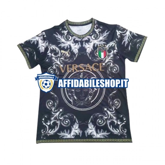 Maglia Italia Nero Versace 2023-2024 Uomo Manica Corta,