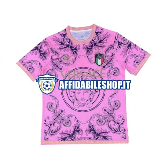 Maglia Italia Rosa Versace 2023-2024 Uomo Manica Corta,