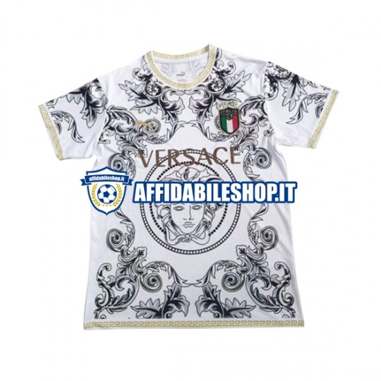 Maglia Italia Bianco Versace 2023-2024 Uomo Manica Corta,