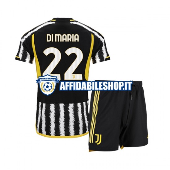 Maglia Juventus Angel Di Maria 22 2023-2024 Bambino 3-13 anni Manica Corta, Gara Home