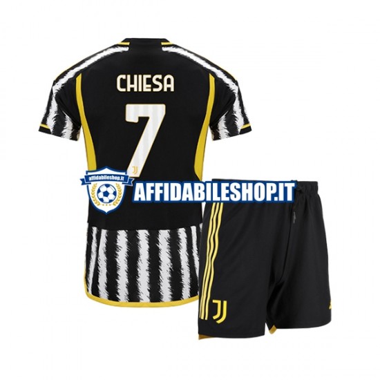 Maglia Juventus Federico Chiesa 7 2023-2024 Bambino 3-13 anni Manica Corta, Gara Home