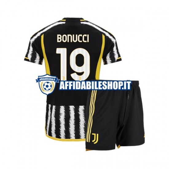 Maglia Juventus Leonardo Bonucci 19 2023-2024 Bambino 3-13 anni Manica Corta, Gara Home