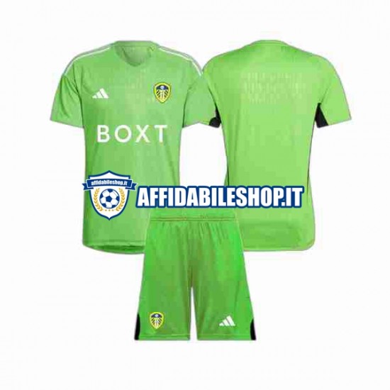 Maglia Leeds United Portiere 2023-2024 Bambino 3-13 anni Manica Corta, Gara Home