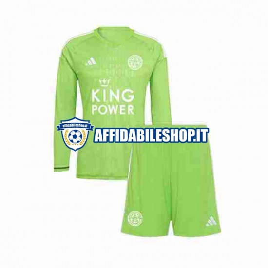 Maglia Leicester City Portiere 2023-2024 Bambino 3-13 anni Manica Lunga, Gara Away