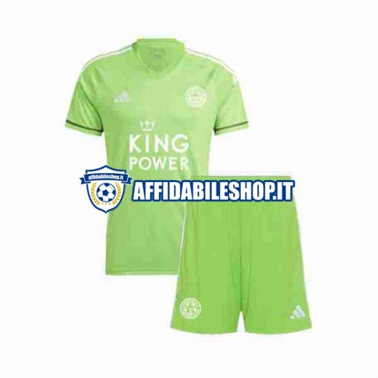 Maglia Leicester City Portiere 2023-2024 Bambino 3-13 anni Manica Corta, Gara Away