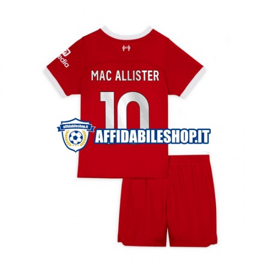 Maglia Liverpool Alexis Mac Allister 10 2023-2024 Bambino 3-13 anni Manica Corta, Gara Home