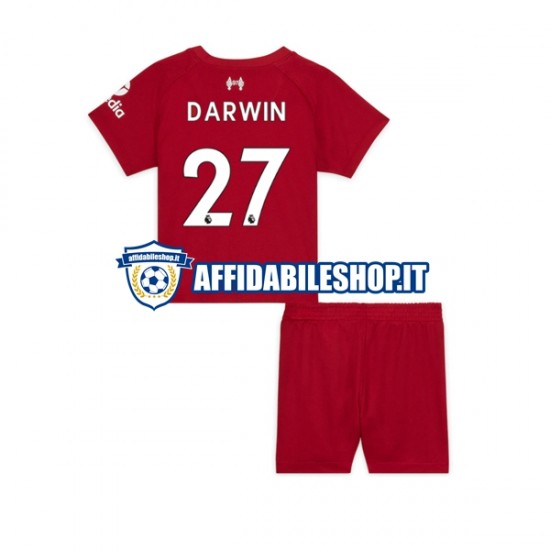 Maglia Liverpool Darwin Nunez 27 2022-2023 Bambino 3-13 anni Manica Corta, Gara Home