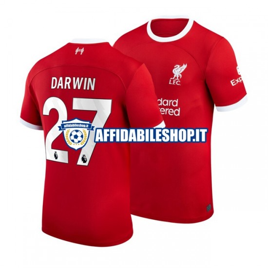 Maglia Liverpool Darwin Nunez 27 2023-2024 Uomo Manica Corta, Gara Home