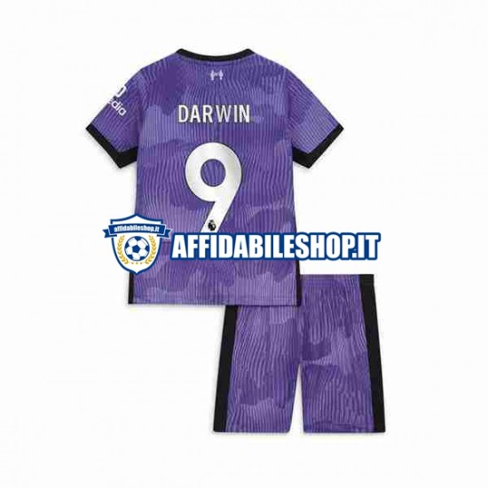 Maglia Liverpool Darwin Nunez 9 2023-2024 Bambino 3-13 anni Manica Corta, Gara Terza