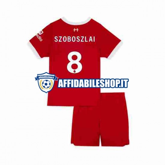 Maglia Liverpool Dominik Szoboszlai 8 2023 Bambino 3-13 anni Manica Corta, Gara Home