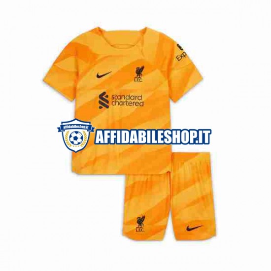 Maglia Liverpool Portiere 2023-2024 Bambino 3-13 anni Manica Corta, Gara Terza