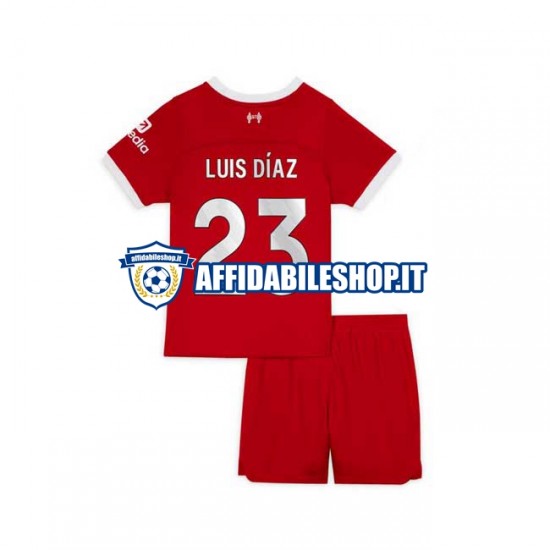 Maglia Liverpool Luis Diaz 23 2023-2024 Bambino 3-13 anni Manica Corta, Gara Home