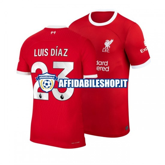 Maglia Liverpool Luis Diaz 23 2023-2024 Uomo Manica Corta, Gara Home