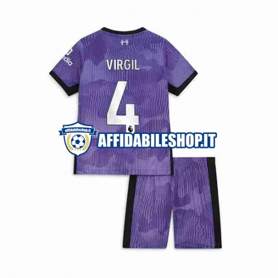 Maglia Liverpool Virgil van Dijk 4 2023-2024 Bambino 3-13 anni Manica Corta, Gara Terza