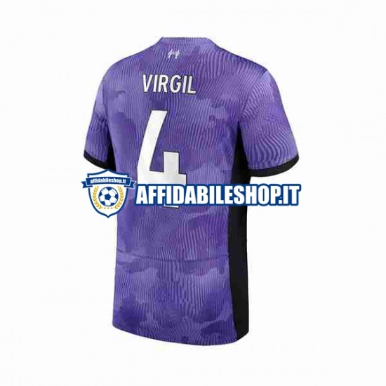 Maglia Liverpool Virgil van Dijk 4 2023-2024 Uomo Manica Corta, Gara Terza