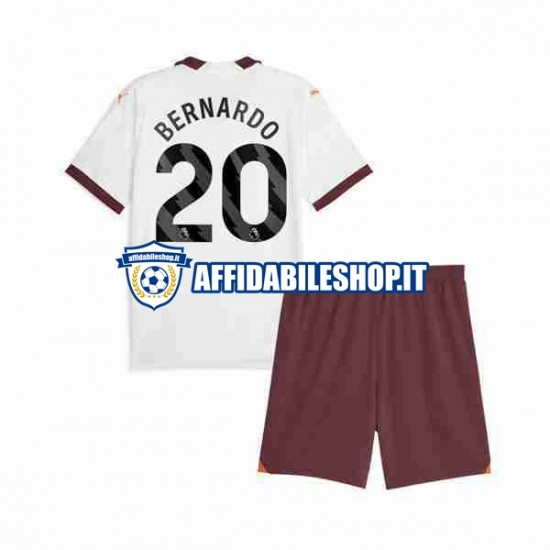 Maglia Manchester City Bernardo Silva 20 2023-2024 Bambino 3-13 anni Manica Corta, Gara Away