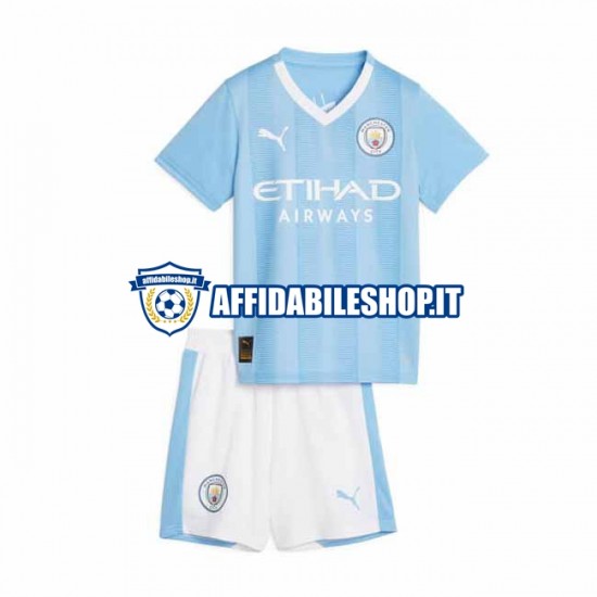 Maglia Manchester City 2023-2024 Bambino 3-13 anni Manica Corta, Gara Home