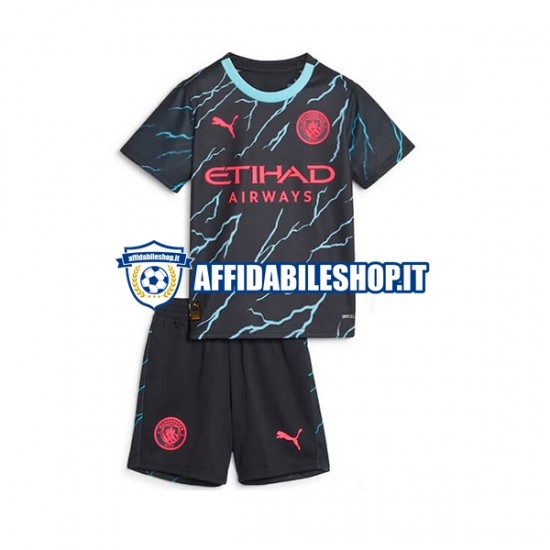 Maglia Manchester City 2023-2024 Bambino 3-13 anni Manica Corta, Gara Terza