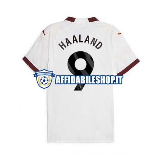 Maglia Manchester City Erling Haaland 9 2023-2024 Uomo Manica Corta, Gara Away