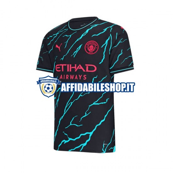 Maglia Manchester City Erling Haaland 9 2023-2024 Uomo Manica Corta, Gara Terza