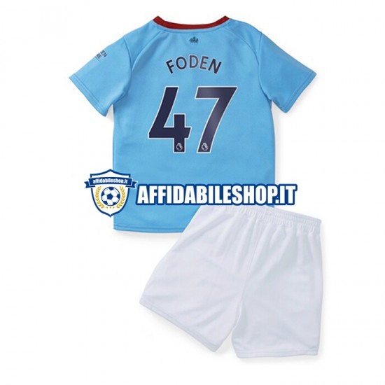 Maglia Manchester City Foden 47 2022-2023 Bambino 3-13 anni Manica Corta, Gara Home