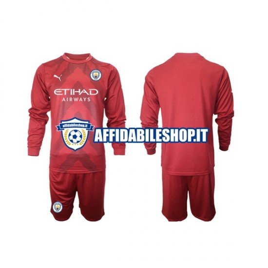 Maglia Manchester City Portiere 2022-2023 Bambino 3-13 anni Manica Lunga, Gara Home