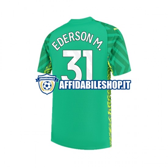 Maglia Manchester City Portiere Ederson Moraes 31 2023-2024 Uomo Manica Corta, Gara Home