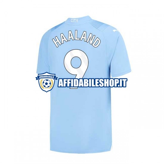 Maglia Manchester City Haaland 9 2023-2024 Uomo Manica Corta, Gara Home