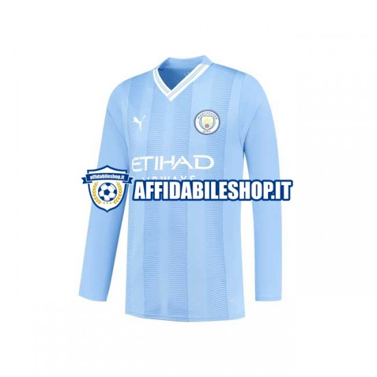 Maglia Manchester City 2023-2024 Uomo Manica Lunga, Gara Home