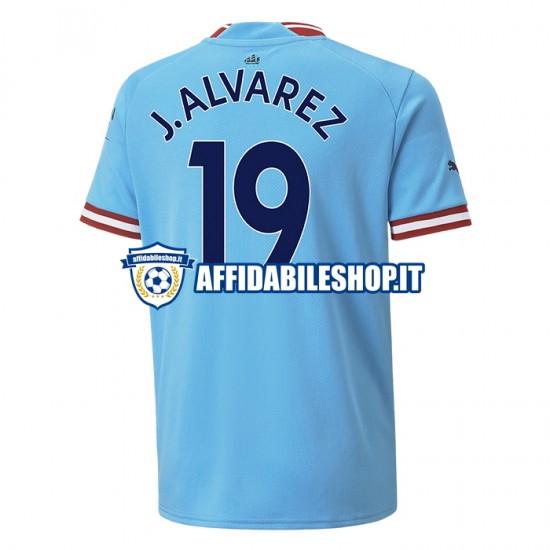 Maglia Manchester City J. ALVAREZ 19 2022-2023 Uomo Manica Corta, Gara Home