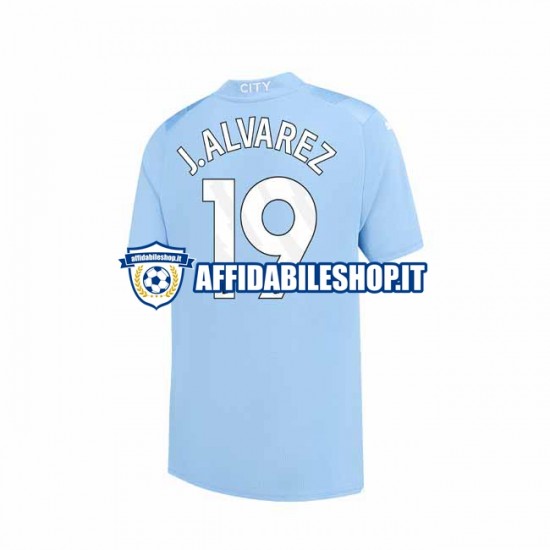 Maglia Manchester City J. ALVAREZ 19 2023-2024 Uomo Manica Corta, Gara Home