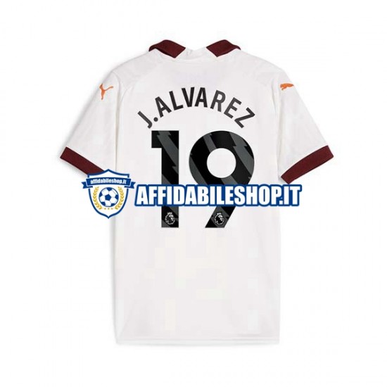 Maglia Manchester City Julian Alvarez 19 2023-2024 Uomo Manica Corta, Gara Away