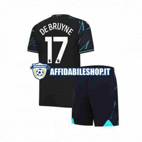 Maglia Manchester City Kevin De Bruyne 17 2023-2024 Bambino 3-13 anni Manica Corta, Gara Terza