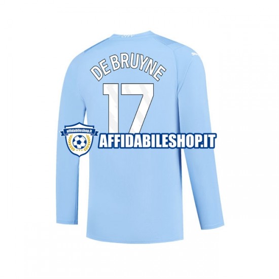 Maglia Manchester City Kevin De Bruyne 17 2023-2024 Uomo Manica Lunga, Gara Home