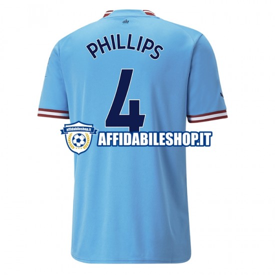 Maglia Manchester City PHILLIPS 4 2022-2023 Uomo Manica Corta, Gara Home