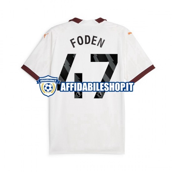 Maglia Manchester City Phil Foden 47 2023-2024 Uomo Manica Corta, Gara Away