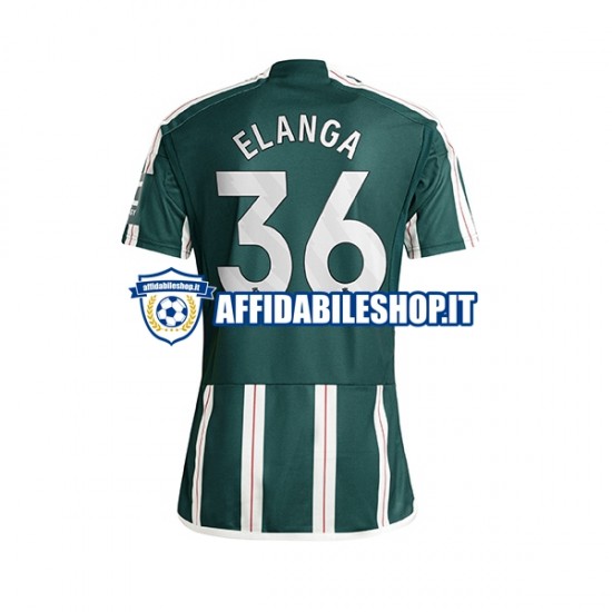 Maglia Manchester United Anthony Elanga 36 2023-2024 Uomo Manica Corta, Gara Away