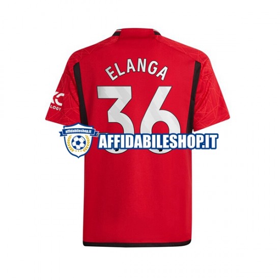 Maglia Manchester United Anthony Elanga 36 2023-2024 Uomo Manica Corta, Gara Home