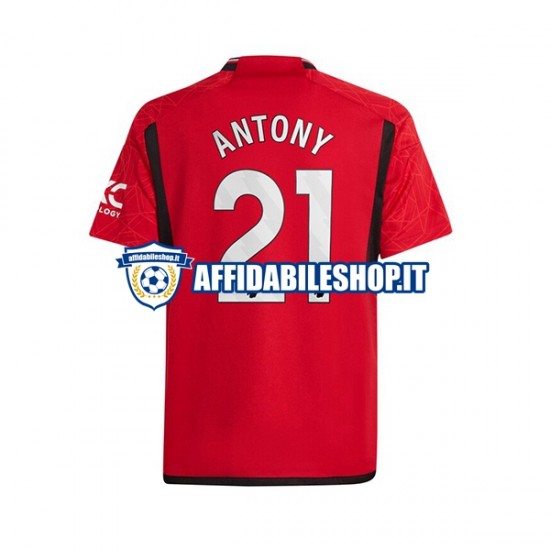 Maglia Manchester United Antony Matheus 21 2023-2024 Uomo Manica Corta, Gara Home